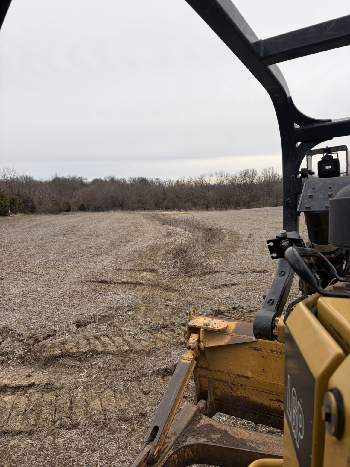 Eroded crop field waterways before repair, Northeast Missouri